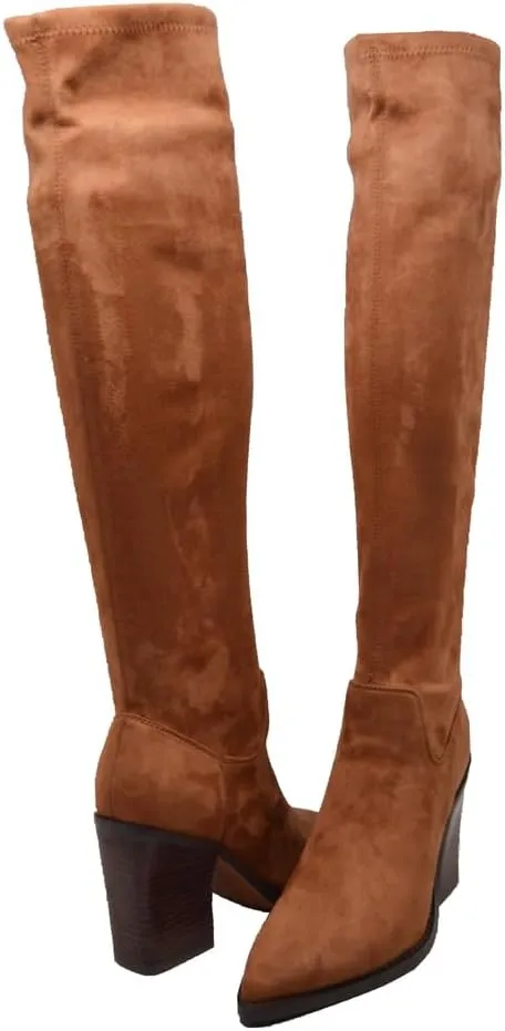 Amsterdam Women's Faux Suede Over The Knee High Heel Boots