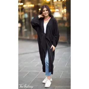 Black wrap front cardigan