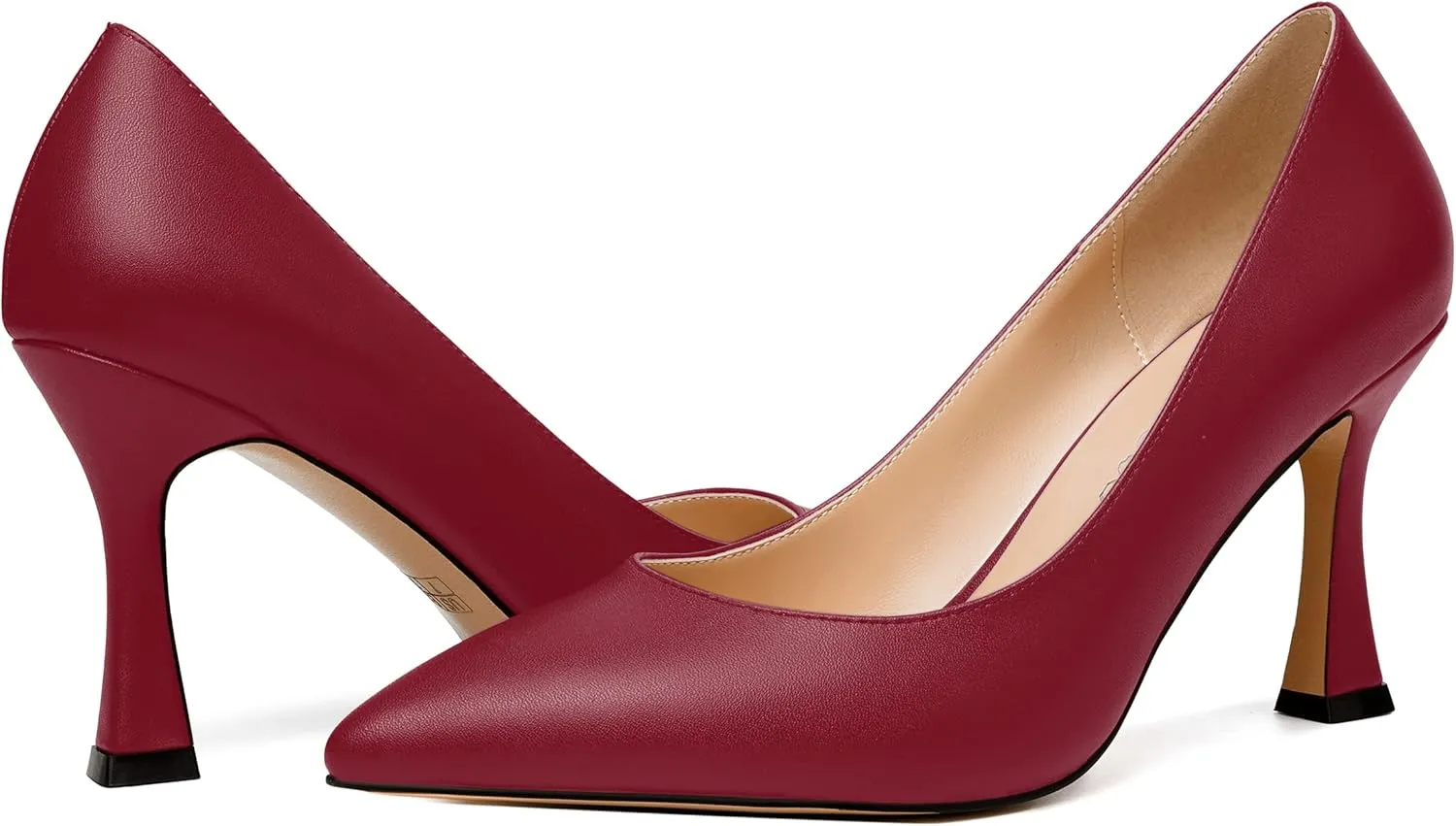 MODENCOCO Womens Slip On Elegant Matte Pointed Toe Sexy Party Stiletto High Heel Pumps Dress Shoes 3.5 Inch