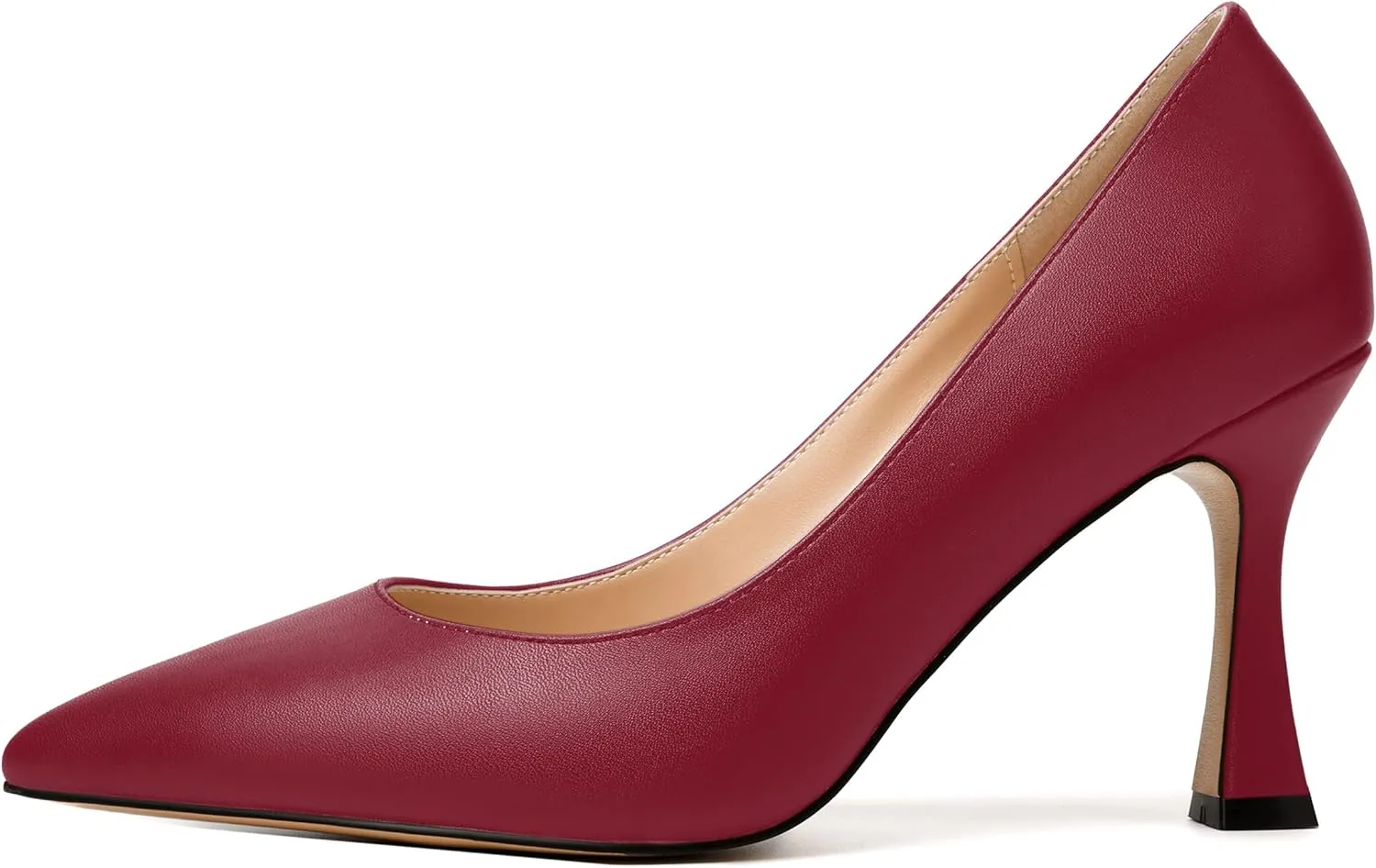 MODENCOCO Womens Slip On Elegant Matte Pointed Toe Sexy Party Stiletto High Heel Pumps Dress Shoes 3.5 Inch