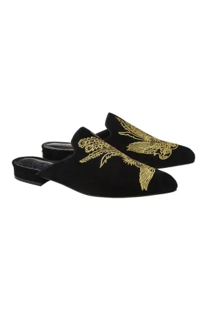 POINTED TOE SLIPPER BLACK