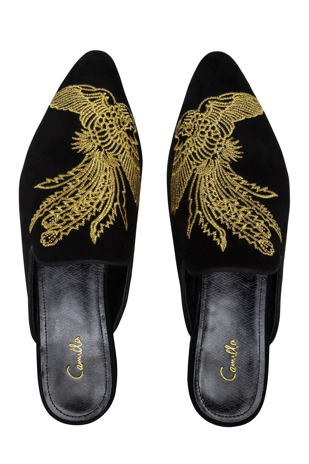 POINTED TOE SLIPPER BLACK