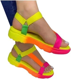 ZBYY Womens Ankle Strap Sandals,Open Toe Casual Comfy Platform Sandals Summer Beach Travel Fashion Shoes